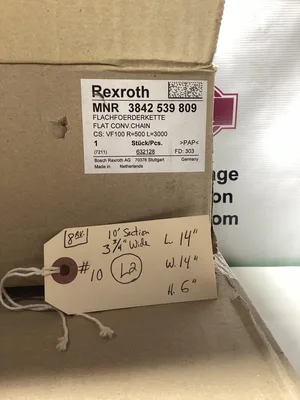 Bosch Rexroth Flat Conveyor Chain 10′ X 3 3/4″; 3842 539 809 -NIB