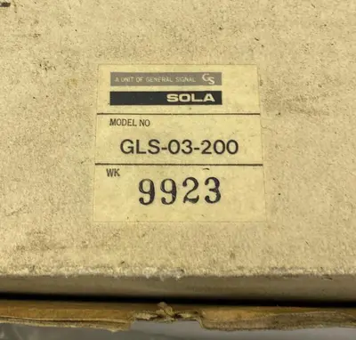 New | in-Stock SOLA GLS-03-200 Miscellaneous Equipment (Electrical & Power) | Surplus Asset Holdings #1188340