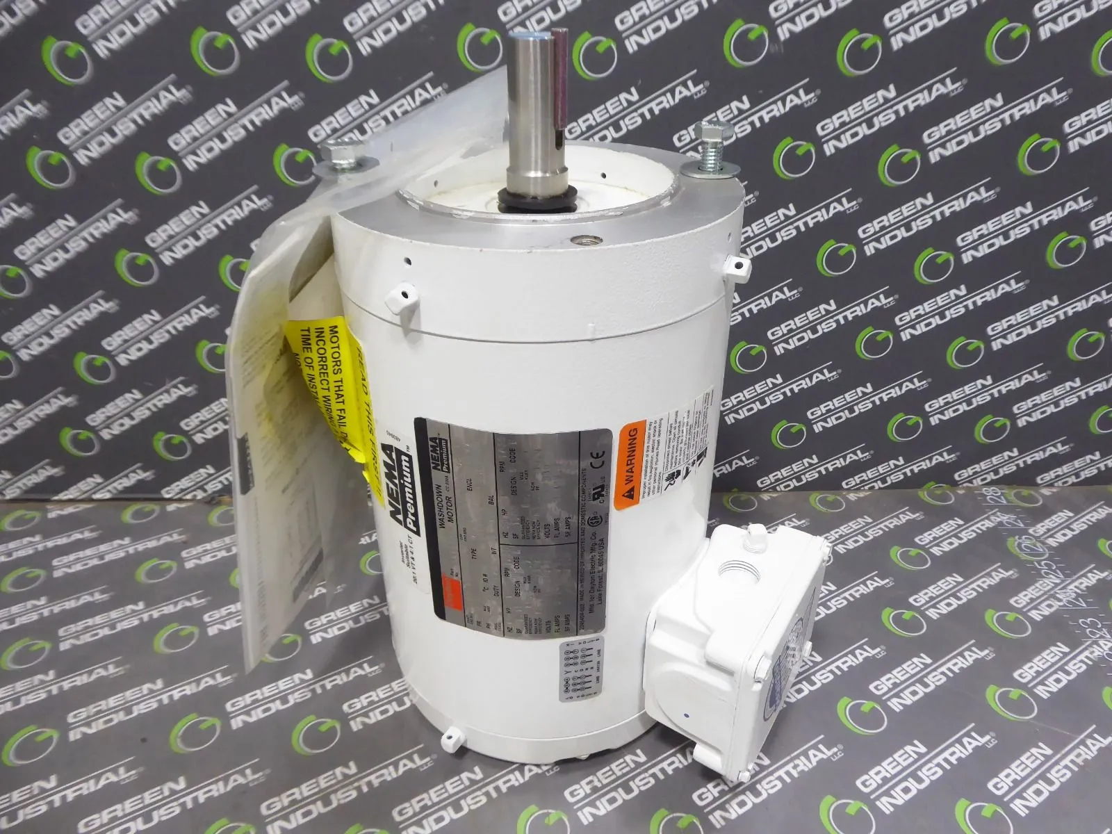 Dayton 1TTB7BG Washdown Duty Motor 1 HP 1750 RPM 208-230/460V New