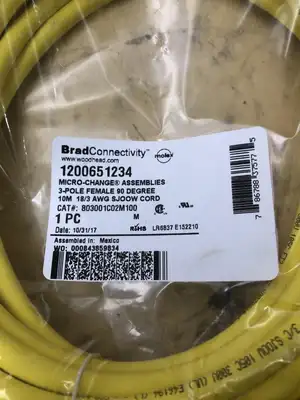 Woodhead 803001C02M100 90D CORD SET 1200651234 NIB