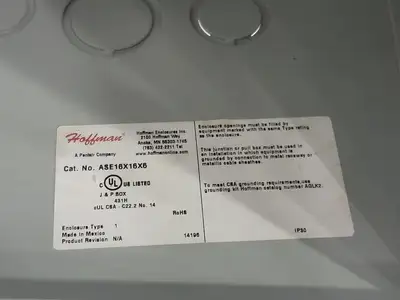 USED HOFFMAN ASE16X16X6