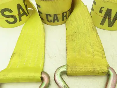 4"x 26' Winch Strap V-Ring D-Ring Flatbed Tie-Down 5000 Lbs  Lot of 4