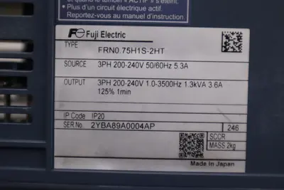 Fuji Electric FRN0.75H1S-2HT Inverter STOCK 2894A