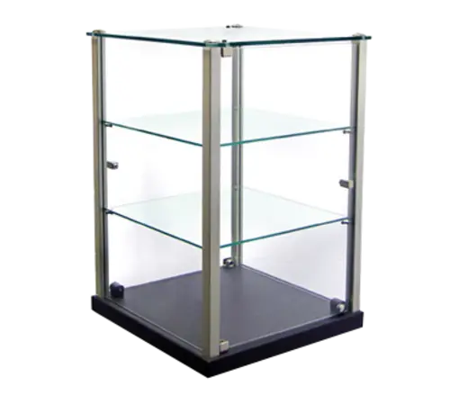 Equipex TP353 Enclosed Pass Thru Display w/ (2) Glass Vertical Door, 14x14x 20 3/4"