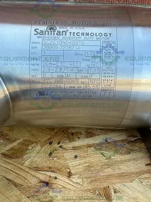 USED STAINLESS MOTORS SC2C10N04B5TG 1 HP WASHDOWN DUTY MOTOR W/ GEAR REDUCER 3.67:1
