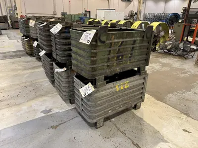 36” x 18” x 18” STEEL STACKABLE PARTS BIN TUB CONTAINER WITH DUMP DOOR, 200+ AVAILABLE: YOBRO #25062