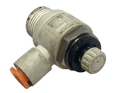 Used SMC Speed Control Elbow Valve 3/8" NPT x 3/8" Tube LOT OF 2 Pump & Valve Parts Michigan US | Maverick Industrial Sales #1391277