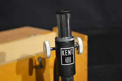Kent Vintage Compound Microscope 150X-750X with Wooden Box & Accessories