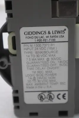 GIDDINGS & LEWIS M.1300.7372 R1 Input Module 24VDC SINK/SOURCE STOCK 637-D