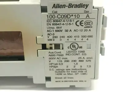100-C09DEJ10 | Allen Bradley  Ser A Contactor 24V DC - Used