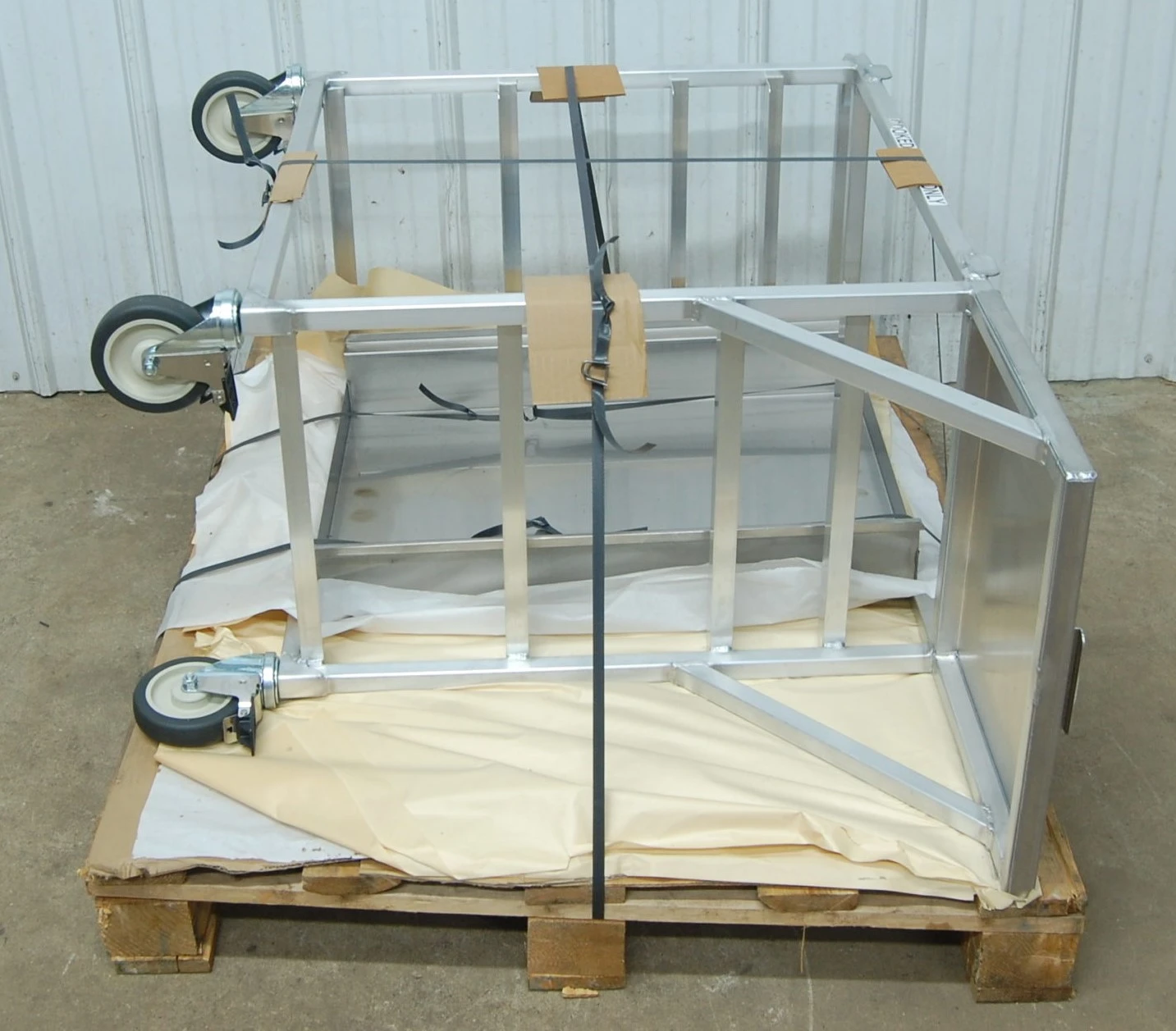 142-0741 Fryer Cart Dump Table with Stainless Steel Top and Aluminum Frame
