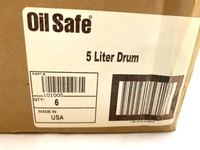 USED OIL SAFE OILSAFE 101005 5 LITER DRUM CASE OF 6