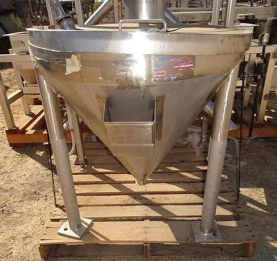 Hopper, 3.5 CF, S/st, Precision Stainless, Cone Bottom, #S742483