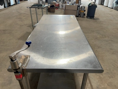 Used SAUBER SELECT PA8372 STAINLESS STEEL COMMERCIAL WORK TABLE 72” W/CAN OPENER Food Prep Tables Michigan US | Miedema Asset Management Group #1580131