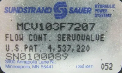 NEW SAUER SUNDSTRAND MCV103F7207 SERVO VALVE MCV101A1404
