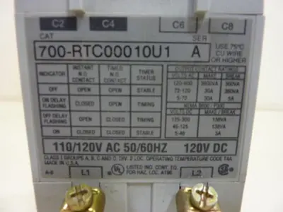 USED ALLEN BRADLEY 700-RTC00010U1 SER A