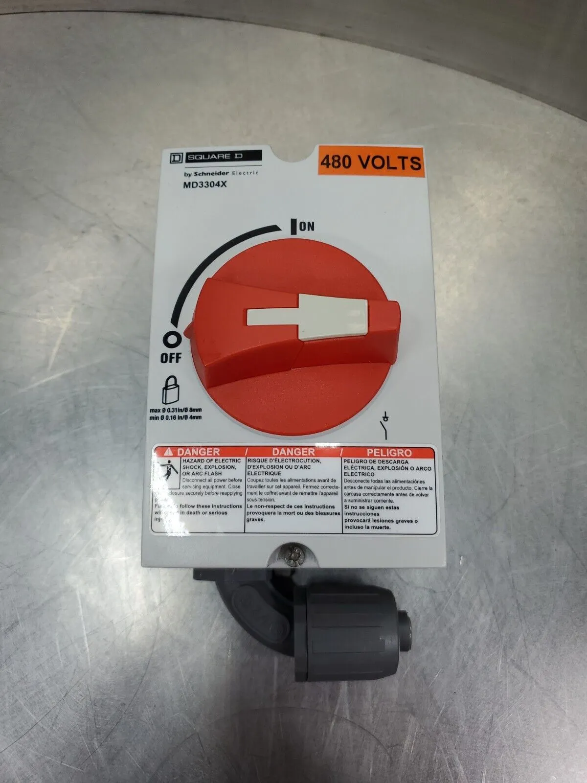 SQUARE D MD3304X Disconnect Switch, 30A, 600VAC, 3PH. 4E-3
