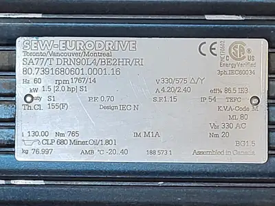 USED SEW-EURODRIVE SA77/T DRN90L4