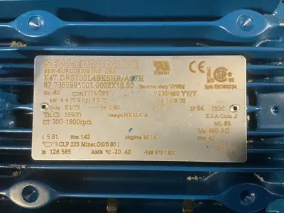 Used SEWEURODRIVE K47 DRS100L4BE5HR/AS7H Motors (misc) Ohio US | HGR 24 #1744278