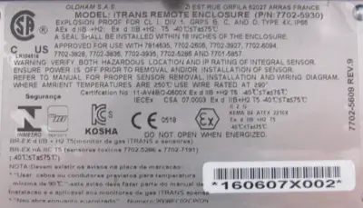 NEW OLDHAM 7702-5930 ITRANS 2 REMOTE ENCLOSURE 77025930