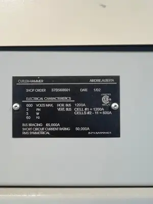 Advantage 2100 MCC, 600V, 3-Ph, 1200A, 11 Sections
