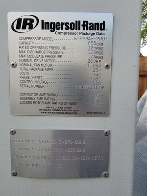 2015 INGERSOLL RAND SIERRA-H200 Rotary Screw & Sliding Vane Air Compressors | Bud's Equipment Sales (2)