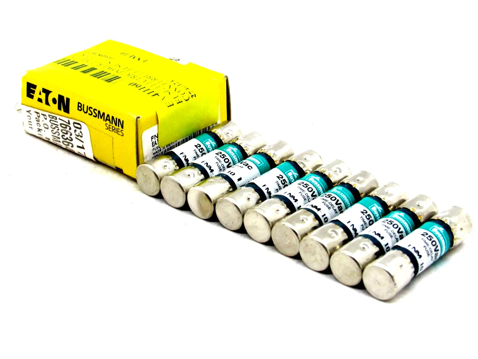 NEW LOT OF 9 BUSSMANN FNM-10 FUSES FNM10