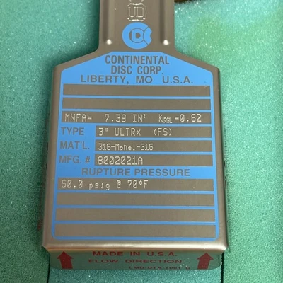 NEW Continental Disc Corp 8002021A