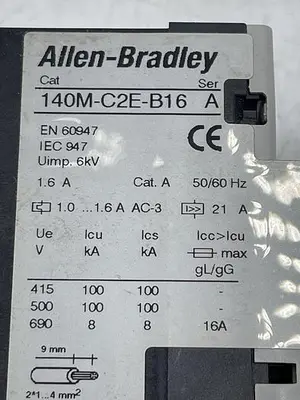 Used ALLEN-BRADLEY ALLEN-BRADLEY 140M-C2E-B16 SER A 140-DC1 SER C Circuit Breakers | ND Industrial Surplus #1214459