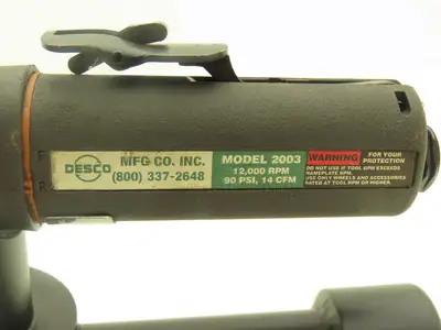 Desco 2003 Pneumatic Grinder Roll Lock 3" W/Dust Collection Stuck In On Position