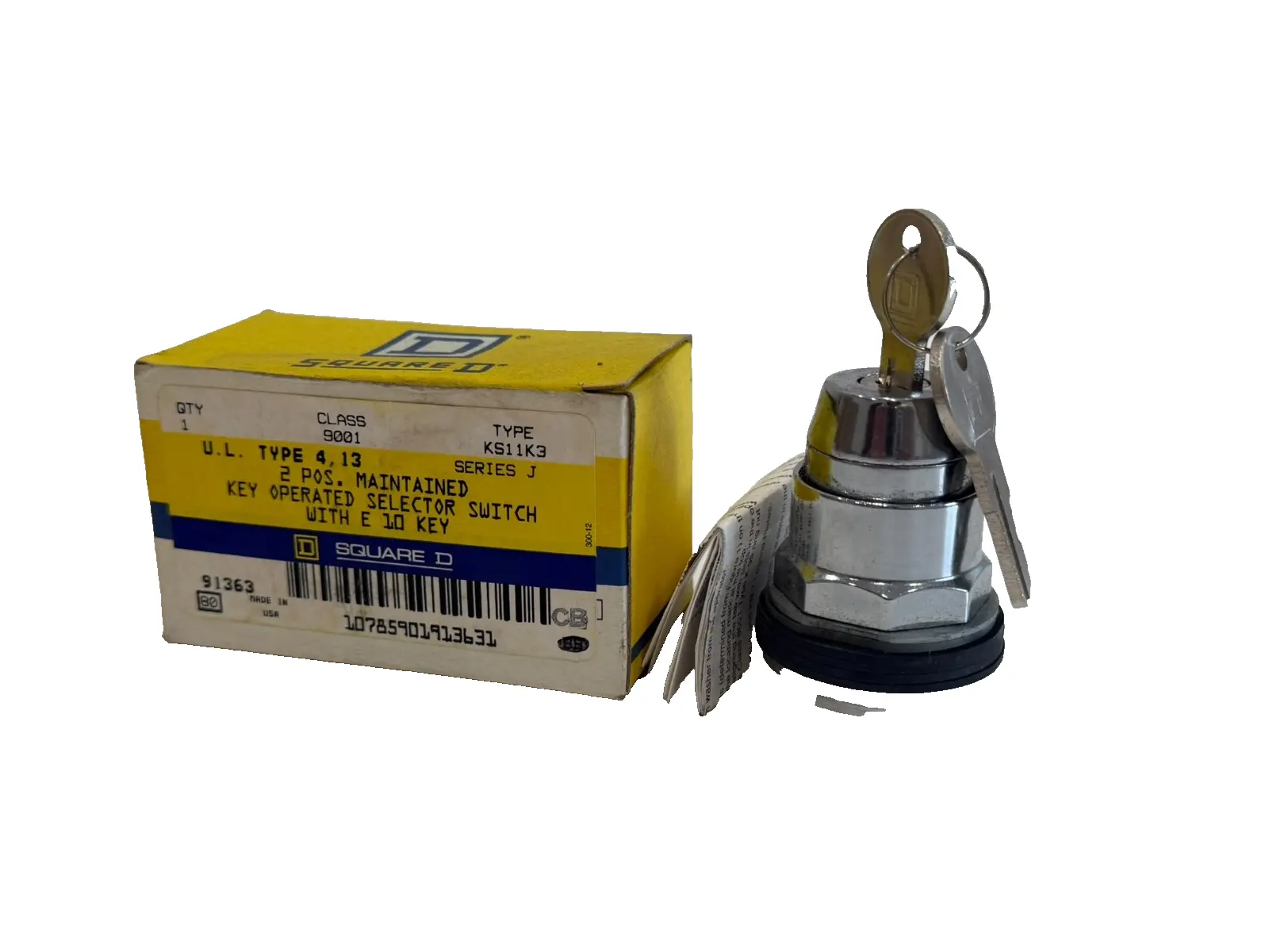 NEW SQUARE D 9001-KS11K3 SELECTOR SWITCH SER.J 9001KS11K3