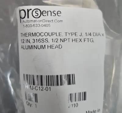 Prosense THMJ-C12-01 Thermocouple TypeJ Aluminium Head Loc5C8