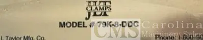USED JLT MODEL 79K-8-DDC LARGE CAPACITY DOUBLE DOOR CLAMP