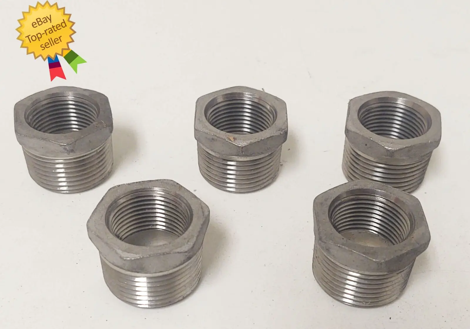 🔥(QTY 5) 1" x 3/4" Hex Bushing Stainless Steel
