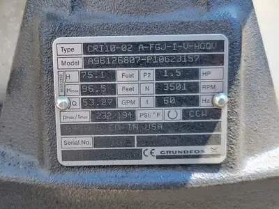USED GRUNDFOS CRI10-02 A-FGJ-I-V-HQQV