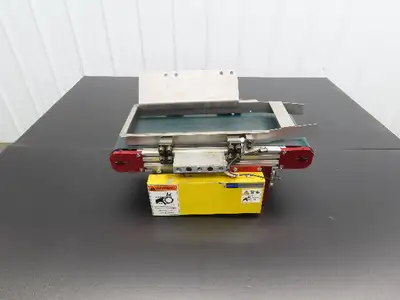NKE 6"x 17" Small Parts Conveyor Low Profile Flat Belt Slow Feed 220V 3PH 1FPM