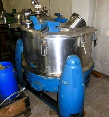 Ellerwerk/Heine 40 x 16 gastight perforate basket centrifuge, 316SS.