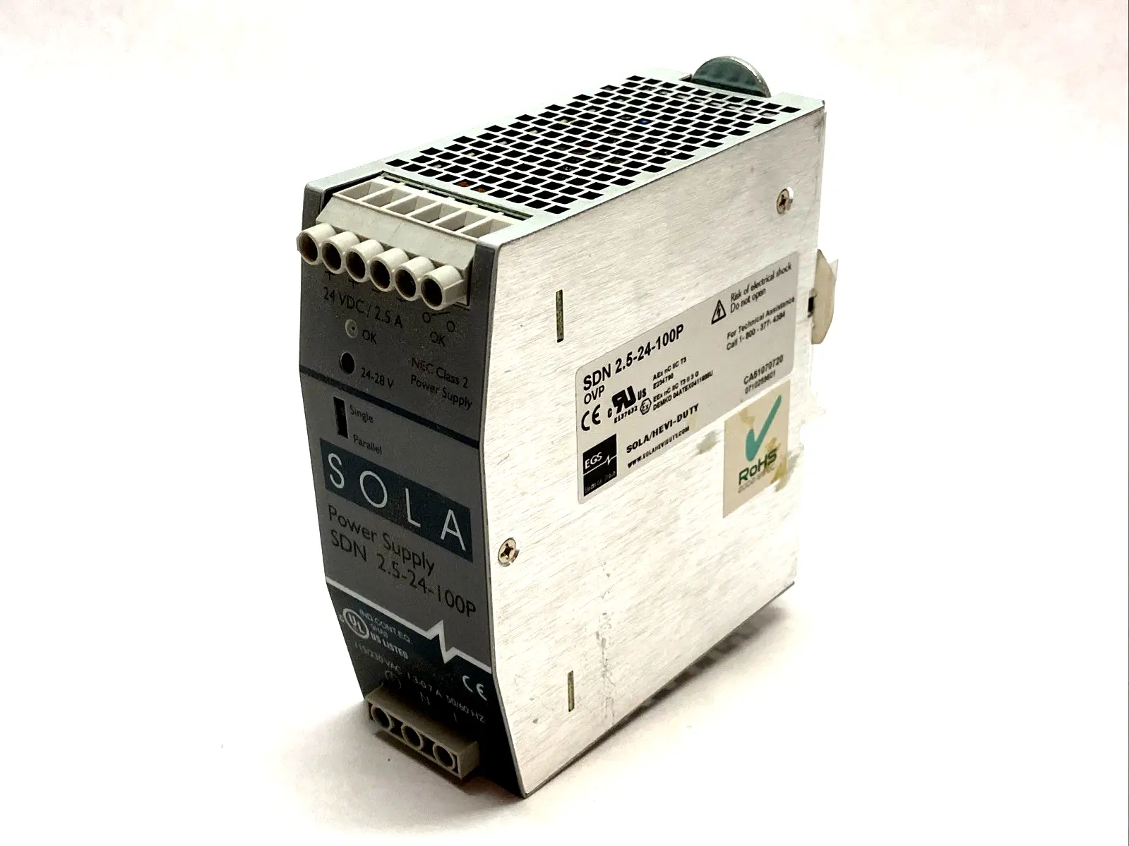 SDN2.5-24-100P | SolaHD   Power Supply AC-DC 24V 2.5A 85-132/176-264V - Used