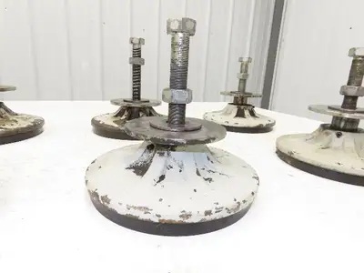 Machine Leveling Feet Rubber Pads 1"Adj Height 4.5"x7.5"OD M20x1.5 Stud Set of 6