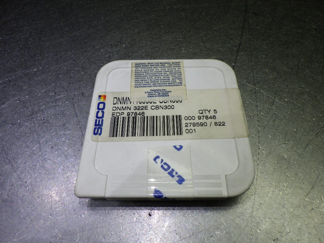 SECO Solid CBN Inserts QTY5 DNMN 322E / DNMN110308E CBN300 (LOC2166)