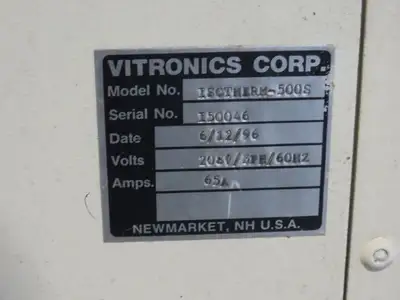 Vitronics ISOTHERM-500S Circuit Board Solder Reflow Oven 20" Belt Conveyor