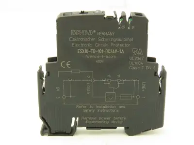 E-T-A ESX10-TB-101-DC24V-1A Circuit Breaker Protector 24VDC 1 Amp DIN Rail ETA