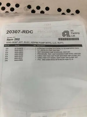 0240-38387 KIT, ELEC, IQ0P80 PUMP INTFC,LLC 75FT