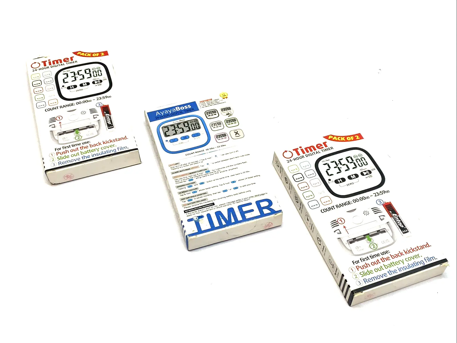New | in-Stock AyayaBoss 24-Hour Magnetic Timer LOT OF 3 PKG OF 2 Timers Michigan US | Maverick Industrial Sales #1399940