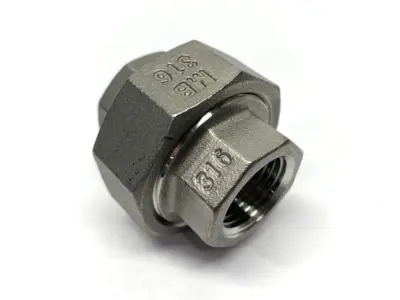 N/A | 1/2" T-316 Stainless Steel Union Fitting Class 150 - New – Open box