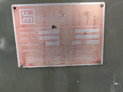 USED 1990 ULTRAMATIC PORTABURR 5 VIBRATORY TUMBLER