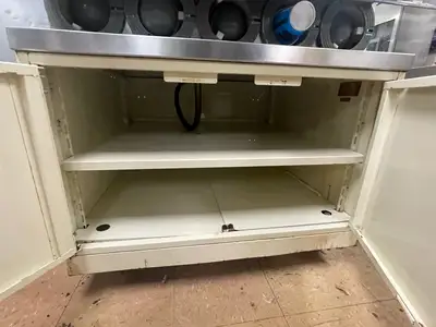 Used FBD MFG Used FBD 564 Frozen Beverage 4 Flavor Dispenser with Drink Station Stand As-Is 220V Slushie Machines Illinois US | Falcon Restaurant Supply #1375592
