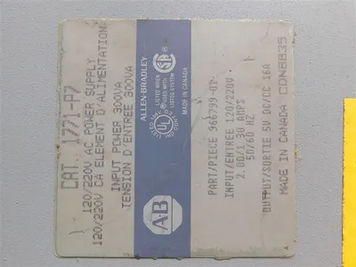 Allen Bradley 1771-P7 Power Supply Module 120/220VAC 2/1.3A In 5VDC 16A Out Used
