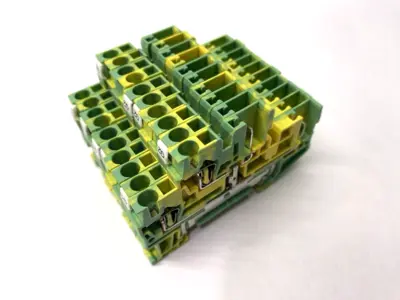 USED PHOENIX CONTACT DOUBLE LEVEL TERMINAL BLOCK STTB 2,5/2P-PE LOT OF 10