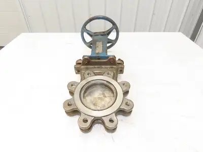 DeZurik 9258998 4" Knife Gate Valve 316 SS Rising Stem Lug Style Fig 824
